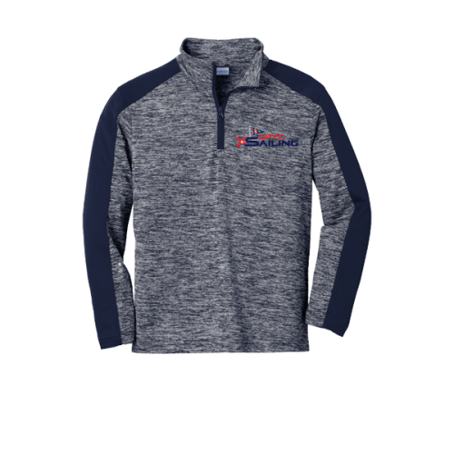 True Navy Electric Heather 1/4 Zip (Youth or Adult)